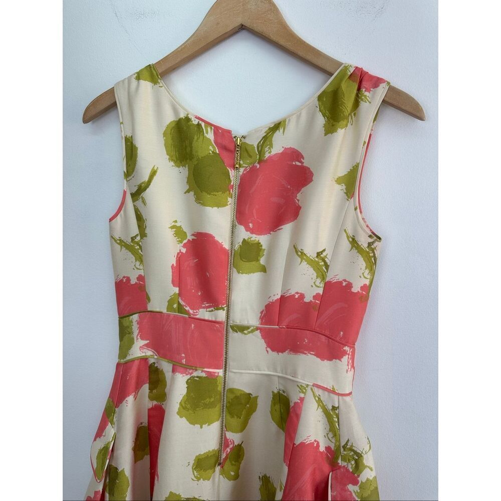 Kate Spade New York Women’s Pink Green Floral Wynn Sleeveless Midi Dress ASO Zoo - Picture 6 of 15
